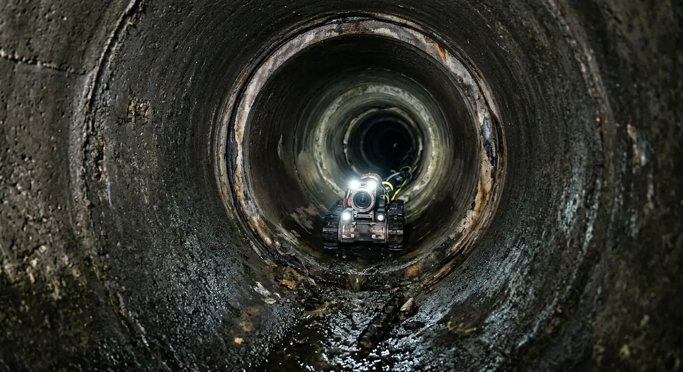 Robotic sewer camera inspecting pipe interior for Sewer Line Repair in Susquehanna